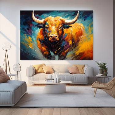 Tableau Taureau Coloré